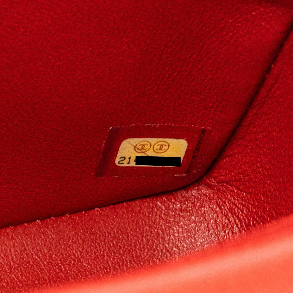 CHANEL MINI RECTANGULAR FLAP BAG CAVIAR RED RUTHENIUM HARDWARE