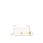 CHANEL 21B PEARL CRUSH SQUARE MINI FLAP BAG WHITE GHW