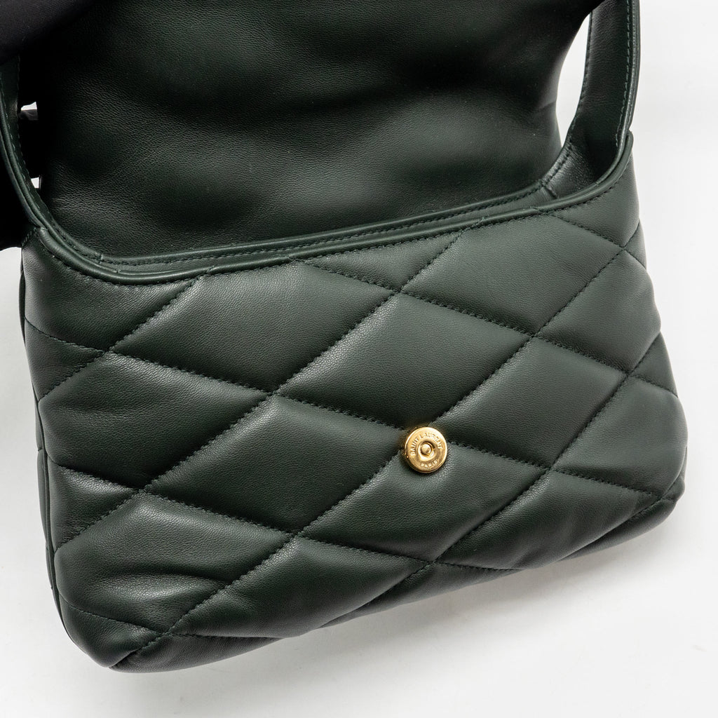 Saint Laurent/YSL Le 57 Hobo Bag Lambskin Dark Green GHW