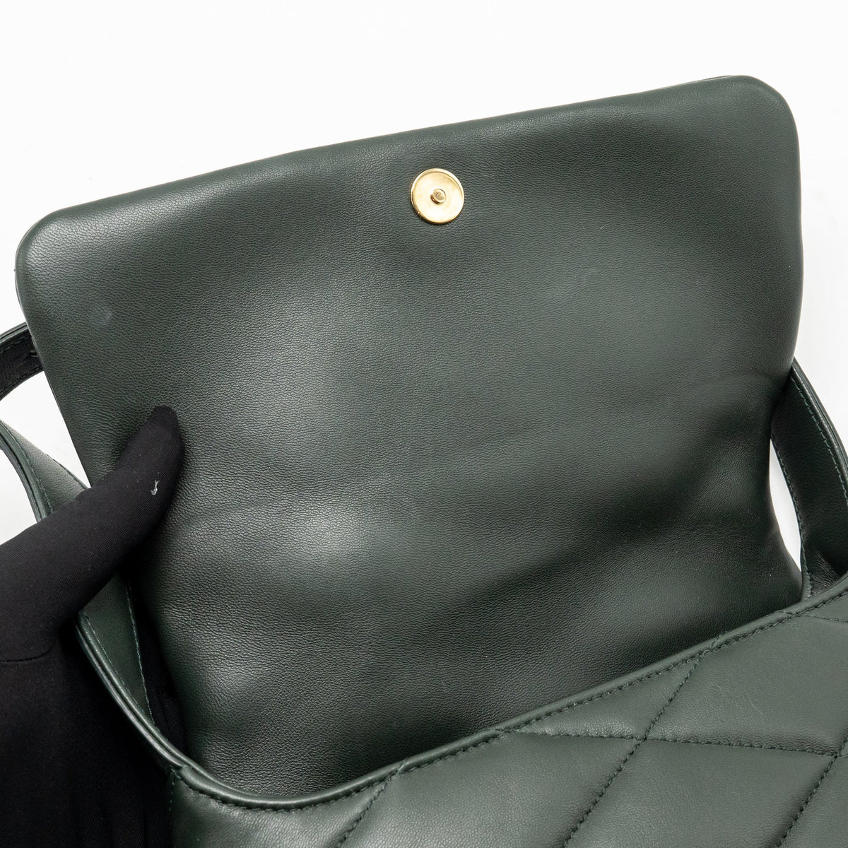 Saint Laurent/YSL Le 57 Hobo Bag Lambskin Dark Green GHW