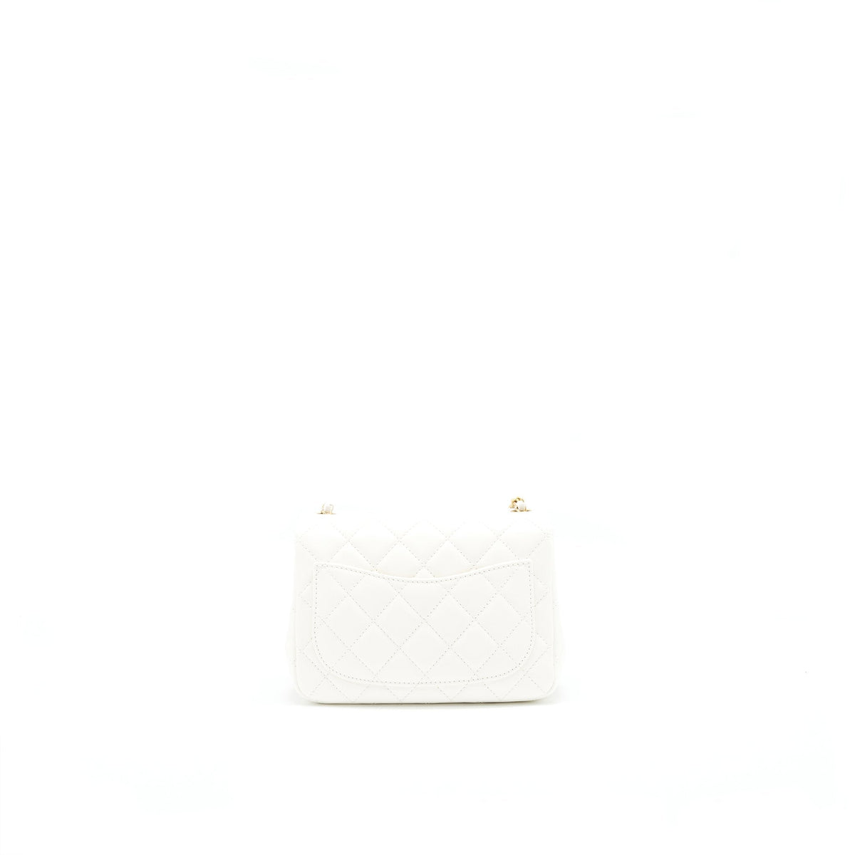 CHANEL 21B PEARL CRUSH MINI SQUARE FLAP BAG WHITE GHW
