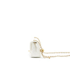 CHANEL 21B PEARL CRUSH SQUARE MINI FLAP BAG LAMBSKIN WHITE GHW