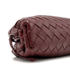 BOTTEGA VENETA MINI POUCH LAMBSKIN DARK RED GHW