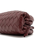 BOTTEGA VENETA MINI POUCH LAMBSKIN DARK RED GHW