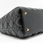 DIOR MEDIUM LADY DIOR LAMBSKIN BLACK GHW
