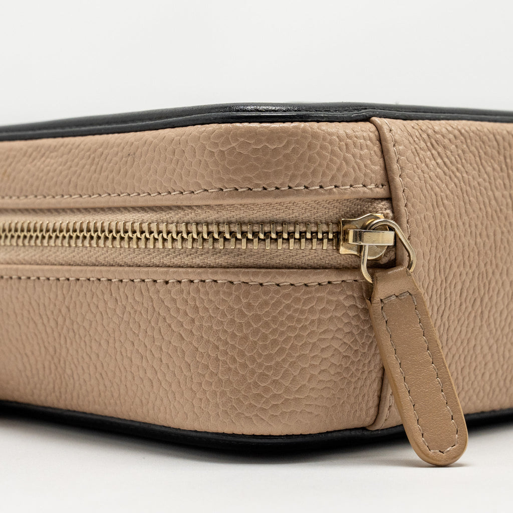 CHANEL MINI FILIGREE VANITY CLUTCH CAVIAR BEIGE / BLACK GHW