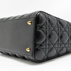 DIOR MEDIUM LADY DIOR LAMBSKIN BLACK GHW
