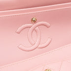 CHANEL 22C SMALL CLASSIC DOUBLE FLAP BAG CAVIAR LIGHT PINK LGHW(MICROCHIP)