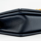 CHANEL 20B MEDIUM BOY BAG WITH TOP HANDLE CALFSKIN NAVY GHW
