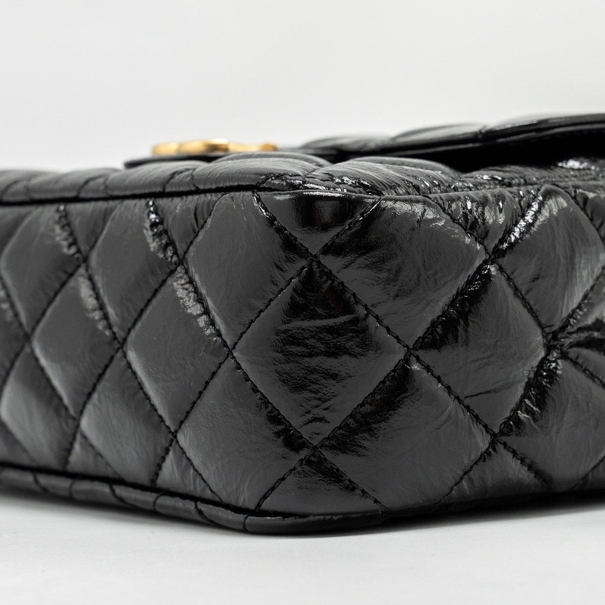 CHANEL 23C SMALL HOBO BAG SHINY CALFSKIN BLACK BRUSHED GHW(MICROCHIP)