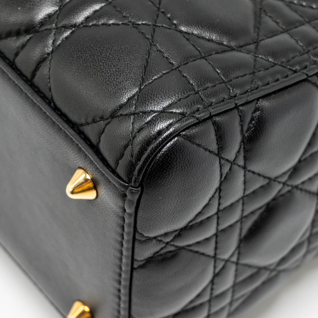 DIOR MEDIUM LADY DIOR LAMBSKIN BLACK GHW