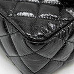 CHANEL 23C SMALL HOBO BAG SHINY CALFSKIN BLACK BRUSHED GHW(MICROCHIP)