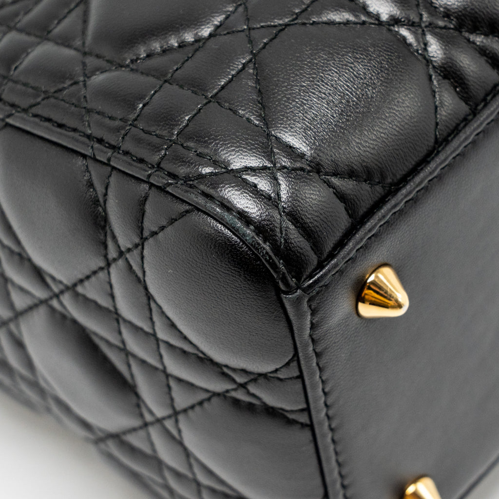 DIOR MEDIUM LADY DIOR LAMBSKIN BLACK GHW