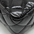 CHANEL 23C SMALL HOBO BAG SHINY CALFSKIN BLACK BRUSHED GHW(MICROCHIP)