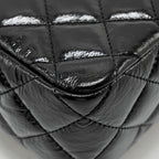 CHANEL 23C SMALL HOBO BAG SHINY CALFSKIN BLACK BRUSHED GHW(MICROCHIP)