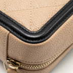 CHANEL MINI FILIGREE VANITY CLUTCH CAVIAR BEIGE / BLACK GHW