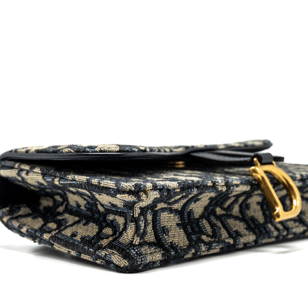 DIOR SADDLE BELT POUCH DIOR OBLIQUE CANVAS BLUE GHW