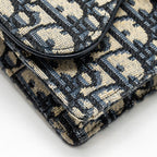 DIOR SADDLE BELT POUCH DIOR OBLIQUE CANVAS BLUE GHW