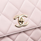 Chanel top handle trendy cc flap bag lambskin light pink LGHW