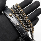 CHANEL NEW MEDIUM GABRIELLE HOBO BAG WITH TOP HANDLE CALFSKIN BLACK MULTICOLOUR HARDWARE