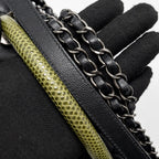 CHANEL MEDIUM COCO HANDLE CAVIAR / LIZARD HANDLE BLACK RUTHENIUM HARDWARE
