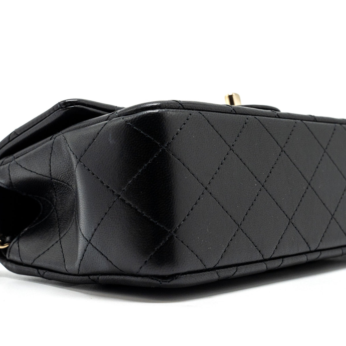 CHANEL TOP HANDLE MINI RECTANGULAR FLAP BAG LAMBSKIN BLACK LGHW (MICROCHIP)