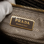 PRADA BONNIE LARGE HANDBAG CALFSKIN GREY GHW