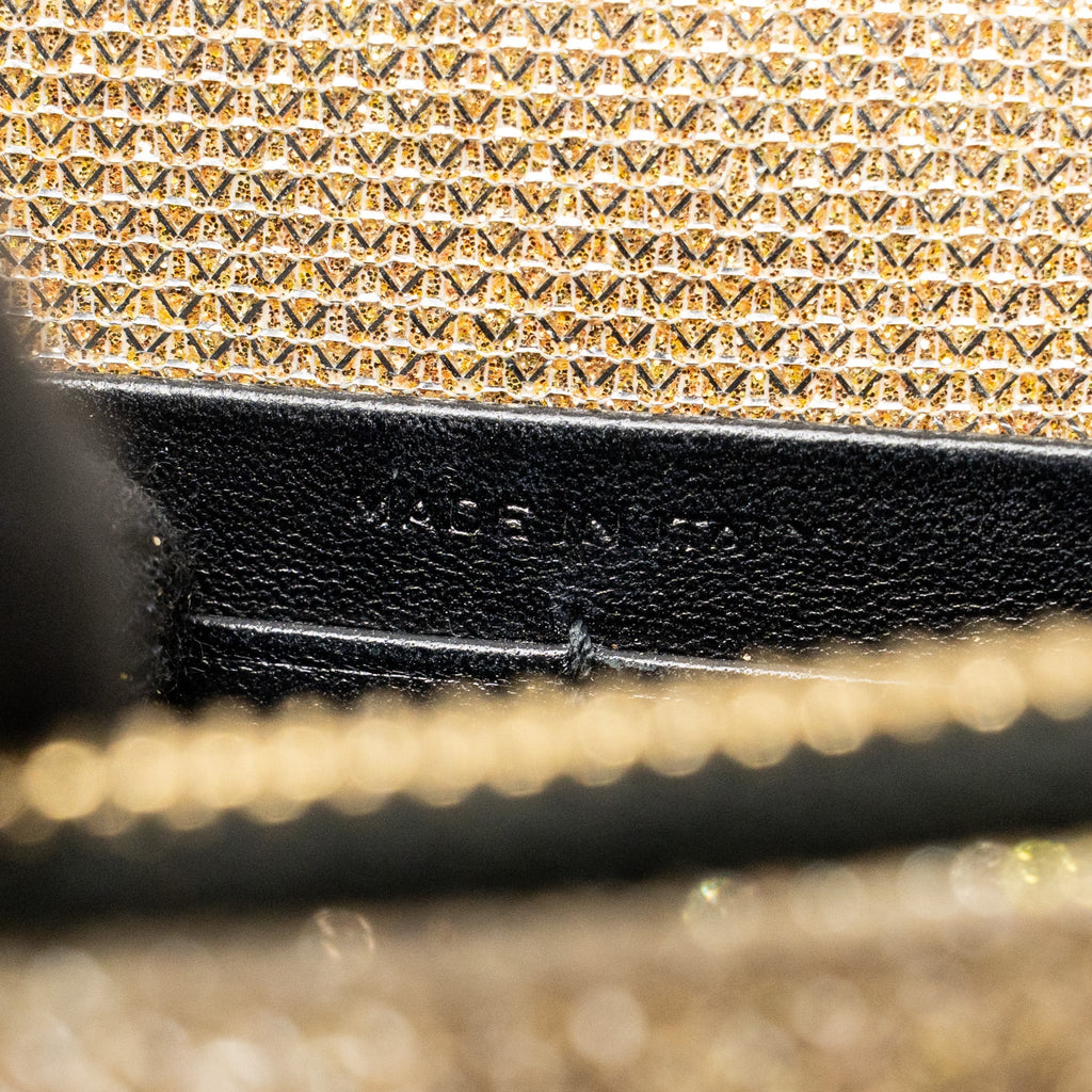 Saint Laurent Kate Tassel Bag/Wallet on Chain Glitter Monogram Gold GHW