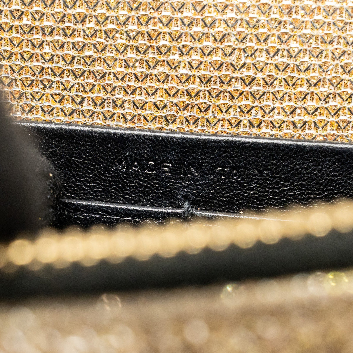 Saint Laurent Kate Tassel Bag/Wallet on Chain Glitter Monogram Gold GHW