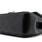 CHANEL TOP HANDLE MINI RECTANGULAR FLAP BAG LAMBSKIN BLACK LGHW (MICROCHIP)