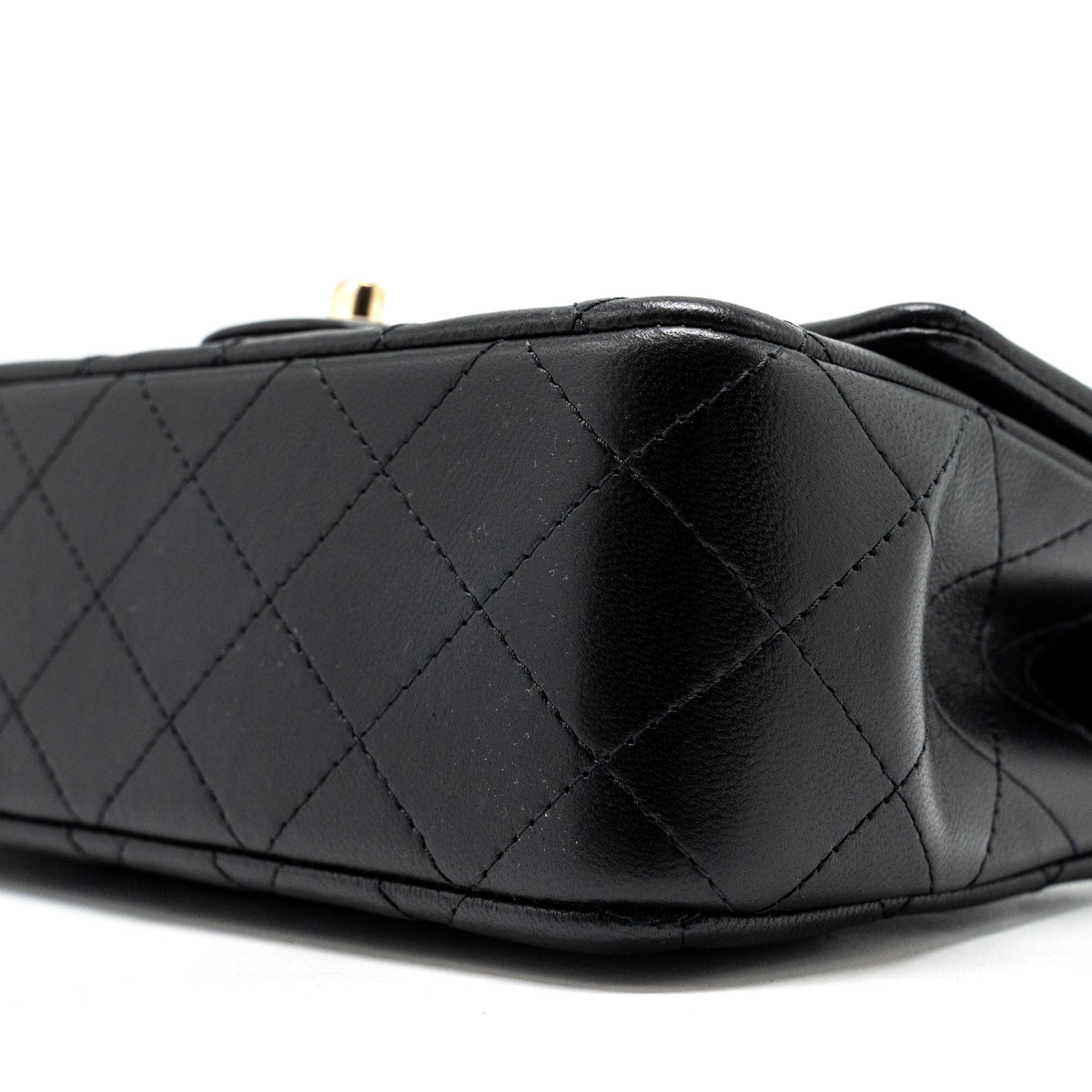 CHANEL TOP HANDLE MINI RECTANGULAR FLAP BAG LAMBSKIN BLACK LGHW (MICROCHIP)