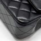 CHANEL TOP HANDLE MINI RECTANGULAR FLAP BAG LAMBSKIN BLACK LGHW (MICROCHIP)