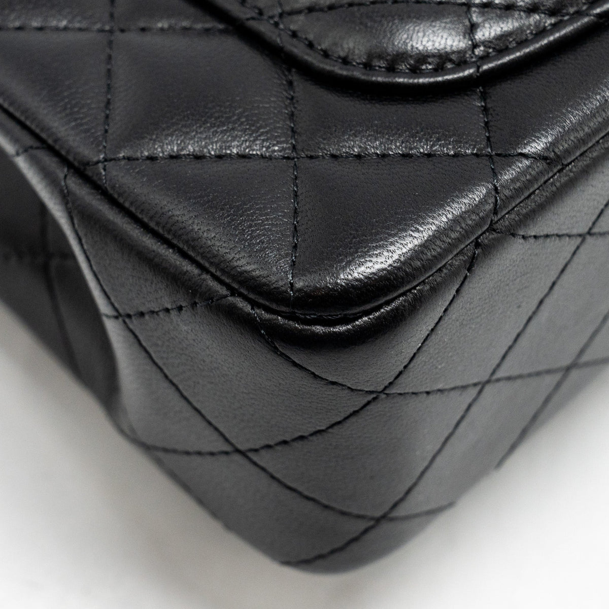 CHANEL TOP HANDLE MINI RECTANGULAR FLAP BAG LAMBSKIN BLACK LGHW (MICROCHIP)
