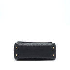 CHANEL MEDIUM COCO HANDLE WITH LIZARD EMBOSSED HANDLE CAVIAR BLACK GHW