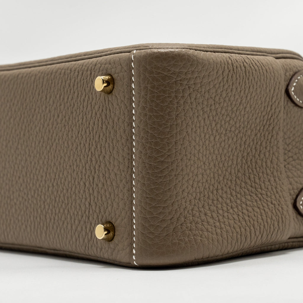 Hermes Mini Lindy Clemence Etoupe GHW