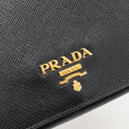 PRADA SAFFIANO CHAIN BAG CALFSKIN BLACK GHW