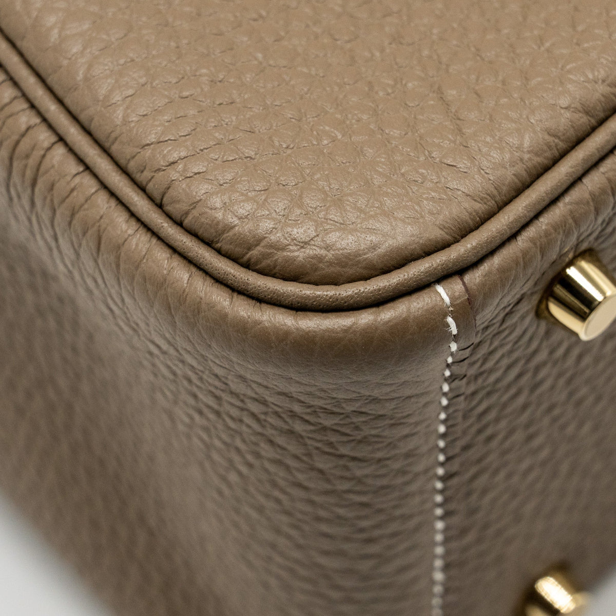 Hermes Mini Lindy Clemence Etoupe GHW