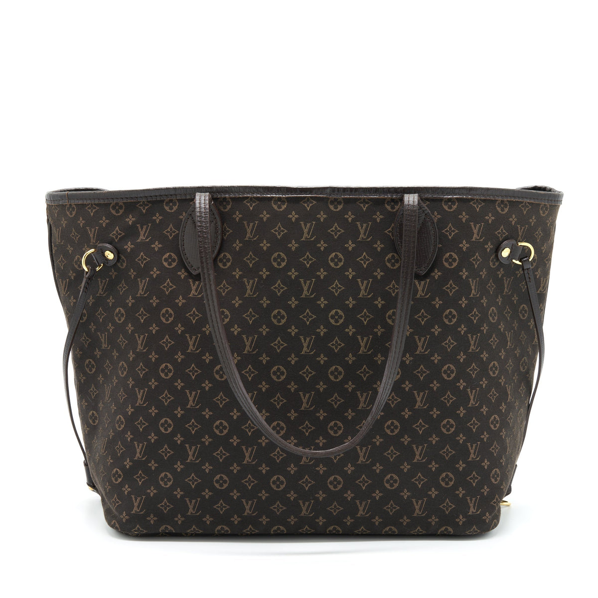 LOUIS VUITTON NEVERFULL MM MONOGRAM FABRIC DARK BROWN GHW