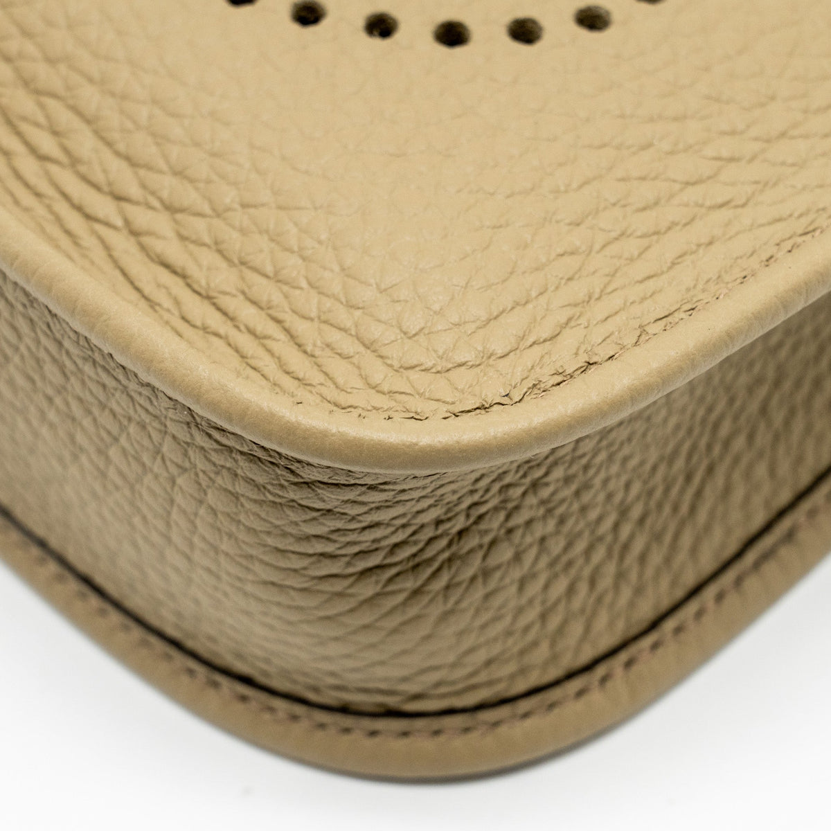 Hermes Mini Evelyne Clemence Beige Marfa with Multicolour Strap SHW