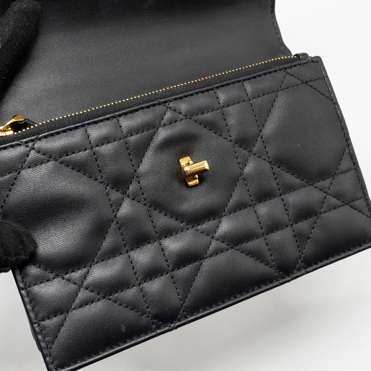 DIOR MISS CARO MINI BAG WITH CHAIN LAMBSKIN BLACK MULTICOLOUR HARDWARE