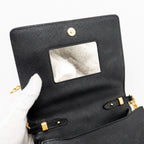 PRADA SAFFIANO CHAIN BAG CALFSKIN BLACK GHW