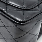 CHANEL MINI SQUARE FLAP BAG LAMBSKIN BLACK LGHW (MICROCHIP)