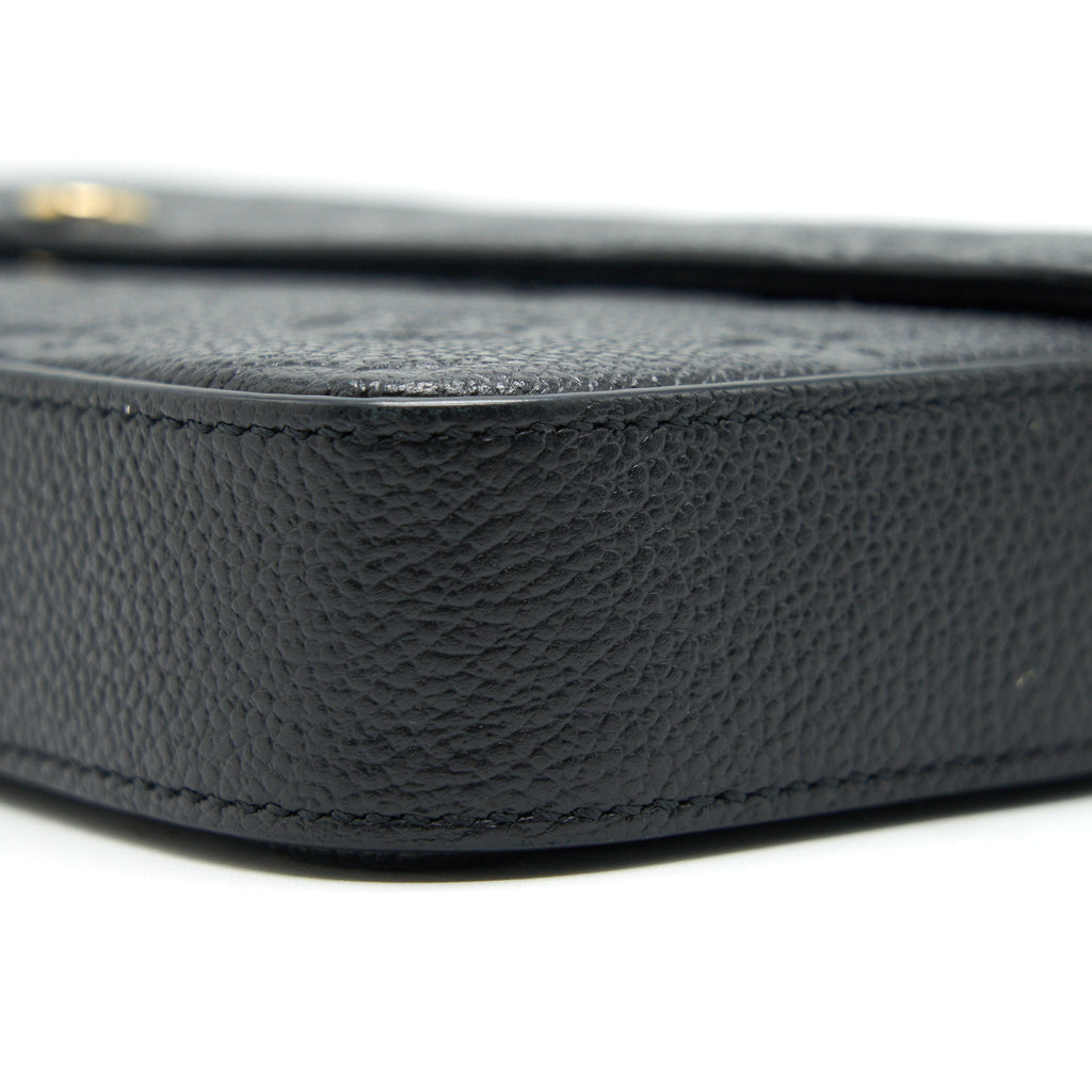 LOUIS VUITTON FELICIE POCHETTE MONOGRAM EMPREINTE LEATHER BLACK
