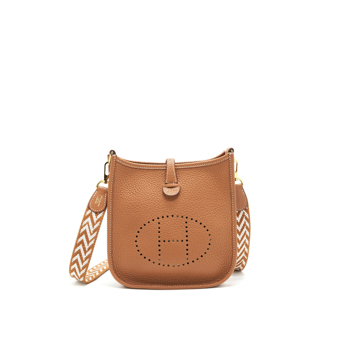 Hermes Mini Evelyne Gold With Multi Pattern Strap GHW