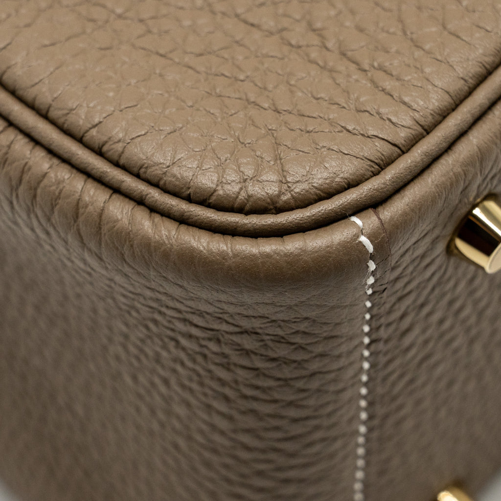 Hermes Mini Lindy Clemence Etoupe GHW