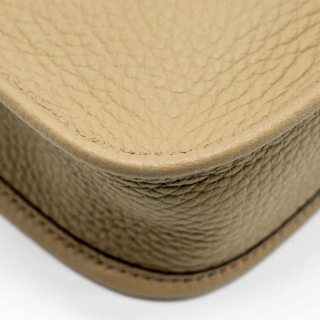 Hermes Mini Evelyne Clemence Beige Marfa with Multicolour Strap SHW