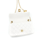 CHANEL PEARL CRUSH RECTANGULAR MINI FLAP BAG WHITE