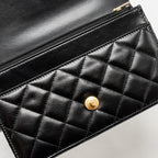 CHANEL 24C GOLD CRUSH WALLET ON CHAIN CALFSKIN BLACK GHW(MICROCHIP)