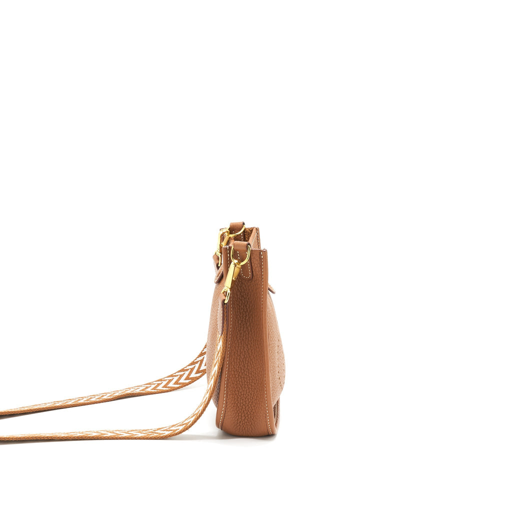 Hermes Mini Evelyne Gold With Multi Pattern Strap GHW