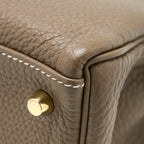 Hermes Kelly 28 Clemence Etoupe GHW Stamp Squared Q